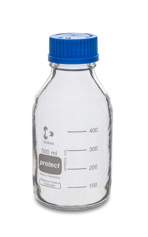 duran schott glass bottles + lid (500ml & 1000ml) | lab storage fmf