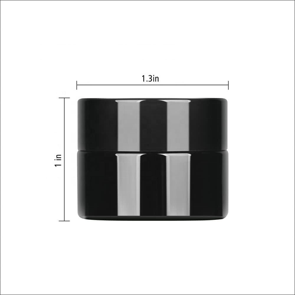 uv glass 5ml concentrate jars | black miron style (10–1000 pack)